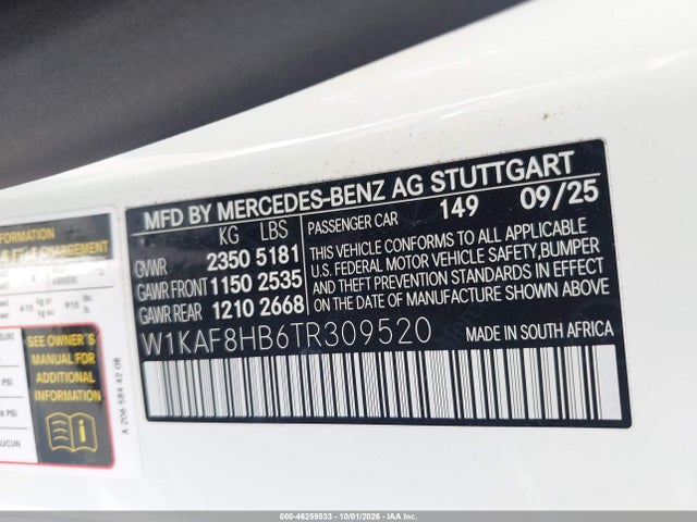 W1KAF8HB6TR309520 Mercedes-Benz Amg C 43 4matic