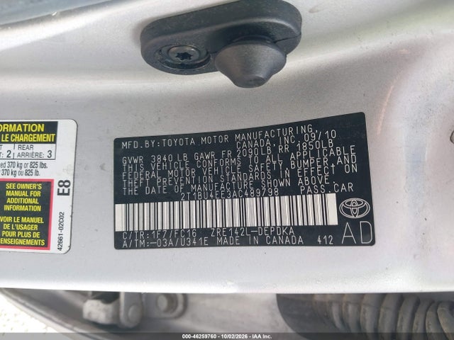 Auction sale of the 2010 Toyota Corolla Le, vin: 2T1BU4EE3AC489798, lot number: 46259760