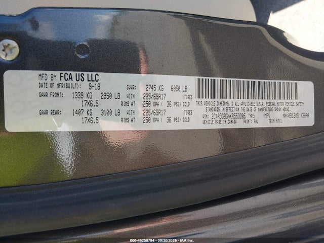 2019 Dodge Grand Caravan Se მანქანა იყიდება აუქციონზე, vin: 2C4RDGBG4KR553385, აუქციონის ნომერი: 46259784