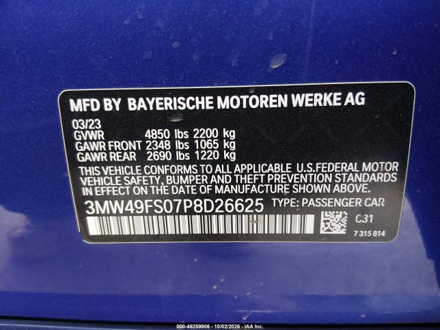 BMW M340I 2023 3MW49FS07P8D26625 Image 9