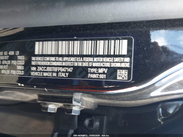 46260072 :رقم المزاد ، ZACCJBBT6FPB47147 vin ، 2015 Jeep Renegade Latitude مزاد بيع