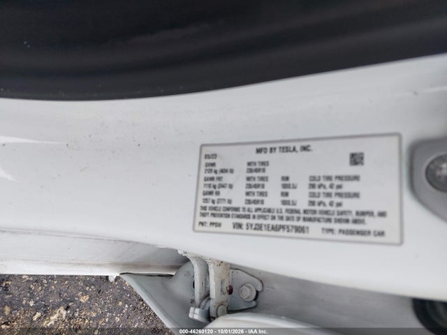 Aukcja sprzedaży 2023 Tesla Model 3 Rear-wheel Drive, vin: 5YJ3E1EA6PF579061, numer aukcji: 46260120