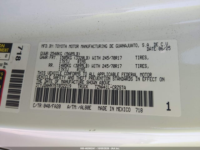 Toyota Tacoma Sr 2025 3TYJDAHN7ST032219 Image 9