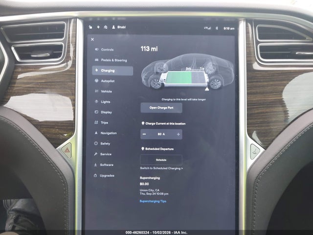 Продаж на аукціоні авто 2015 Tesla Model S 60/70/85, vin: 5YJSA1S19FFP77028, номер лоту: 46260324