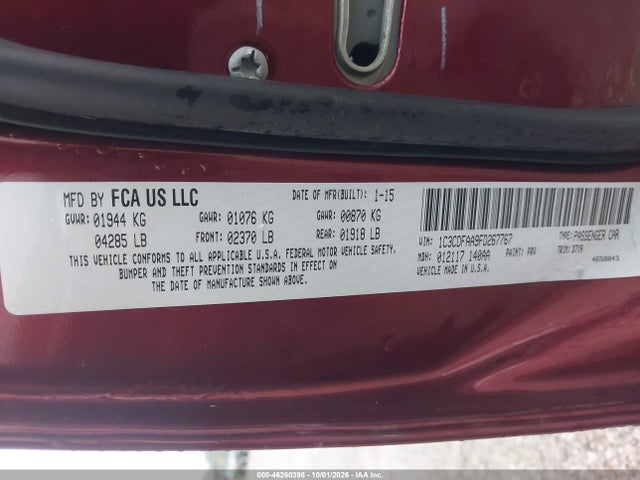 Продажа на аукционе авто 2015 Dodge Dart Se, vin: 1C3CDFAA9FD267767, номер лота: 46260398