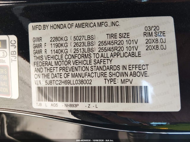 Acura Rdx A-spec Package 2020 5J8TC2H69LL038002 Image 9