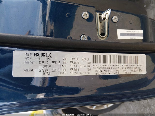 2018 Jeep Cherokee Limited 4x4 მანქანა იყიდება აუქციონზე, vin: 1C4PJMDB1JD559551, აუქციონის ნომერი: 46260601