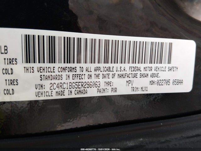 Aukcja sprzedaży 2014 Chrysler Town & Country Touring, vin: 2C4RC1BG5ER296063, numer aukcji: 46260776