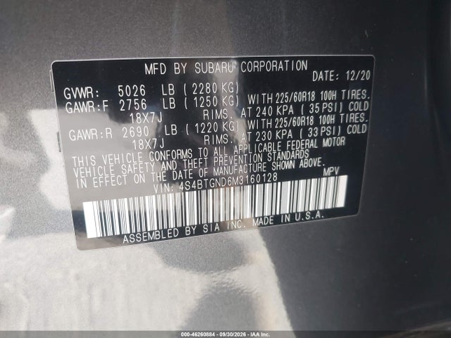 Subaru Outback Limited Xt 2021 4S4BTGND6M3160128 Image 9