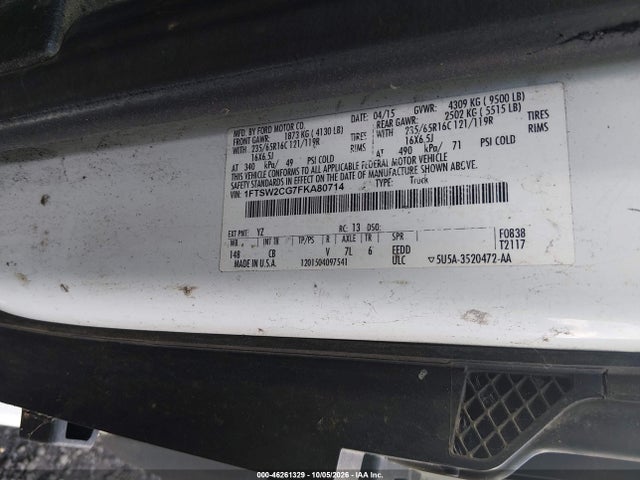 Продаж на аукціоні авто 2015 Ford Transit-350, vin: 1FTSW2CG7FKA80714, номер лоту: 46261329