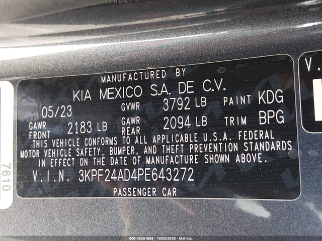 KIA Forte Lxs 2023 3KPF24AD4PE643272 Image 9