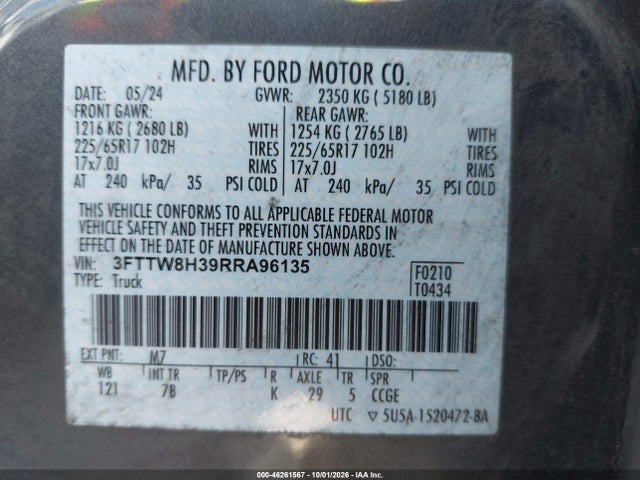 Ford Maverick Xlt 2024 3FTTW8H39RRA96135 Image 9