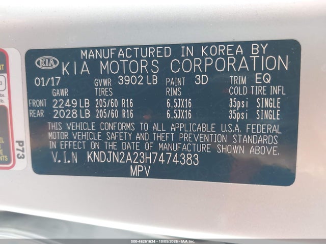 KIA Soul 2017 KNDJN2A23H7474383 Image 9