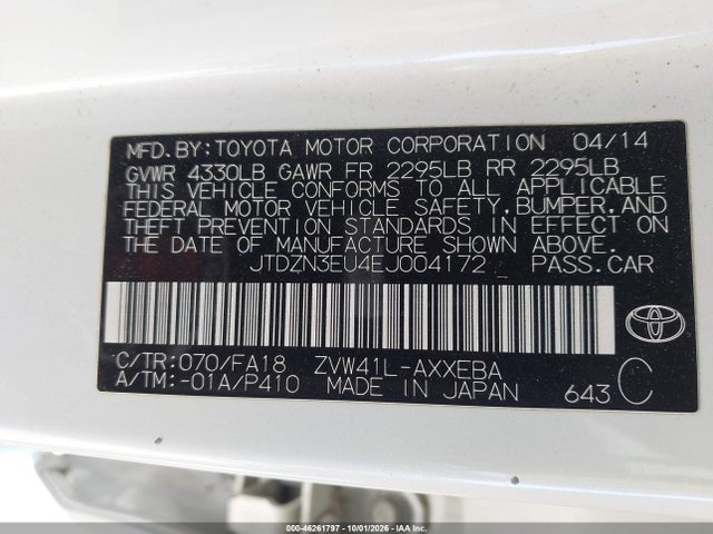 Toyota Prius V Two 2014 JTDZN3EU4EJ004172 Image 9