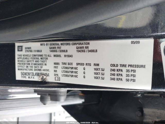 Продажа на аукционе авто 2009 Hummer H3t Alpha, vin: 5GNEN13L498155054, номер лота: 46262121