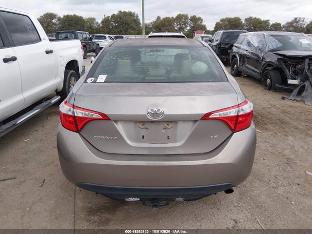 2015 Toyota Corolla Le მანქანა იყიდება აუქციონზე, vin: 5YFBURHE3FP348858, აუქციონის ნომერი: 46262123