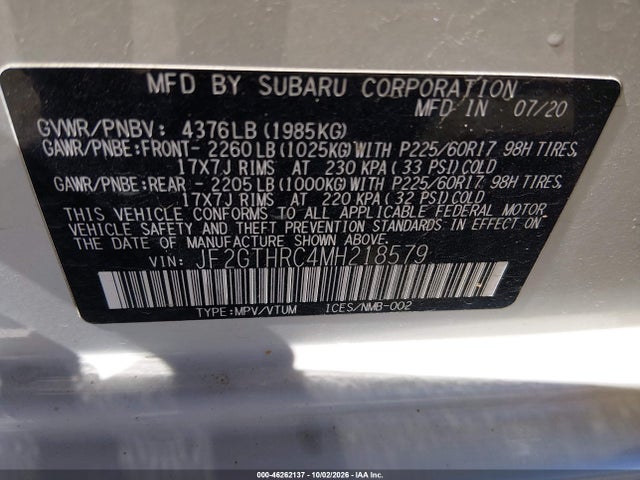 Subaru Crosstrek Sport 2021 JF2GTHRC4MH218579 Image 9