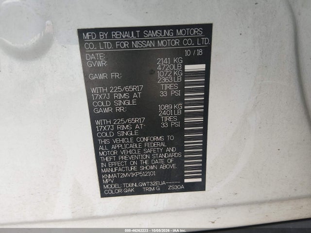 Nissan ROGUE SV 2019 KNMAT2MV1KP512101 Image 9