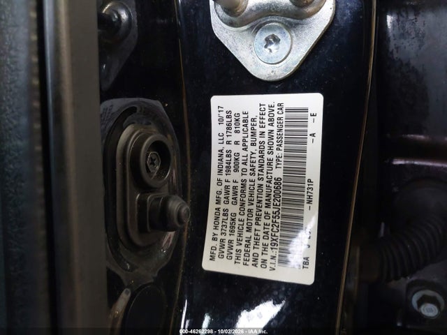 Продажа на аукционе авто 2018 Honda Civic Lx, vin: 19XFC2F55JE200686, номер лота: 46262298
