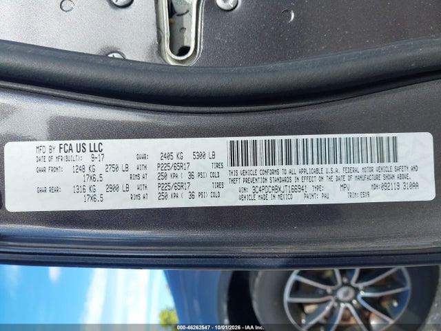 Продаж на аукціоні авто 2018 Dodge Journey Se, vin: 3C4PDCABXJT166941, номер лоту: 46262547