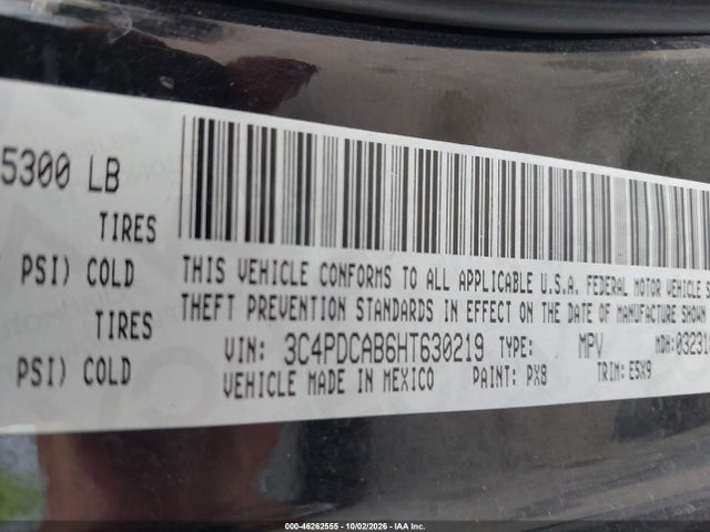 Продаж на аукціоні авто 2017 Dodge Journey Se, vin: 3C4PDCAB6HT630219, номер лоту: 46262555