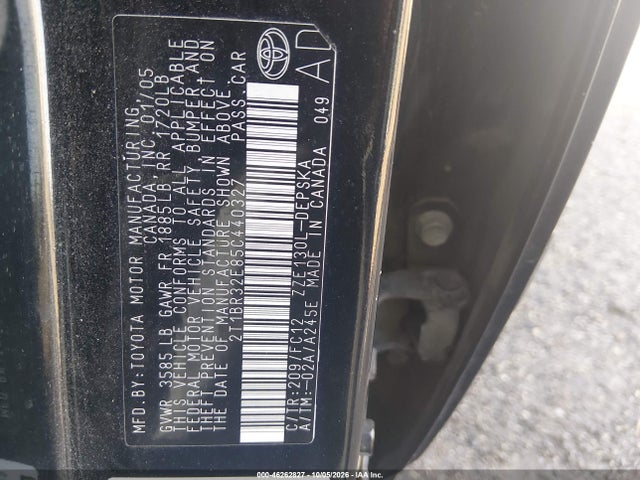 Продаж на аукціоні авто 2005 Toyota Corolla S, vin: 2T1BR32E85C440327, номер лоту: 46262827