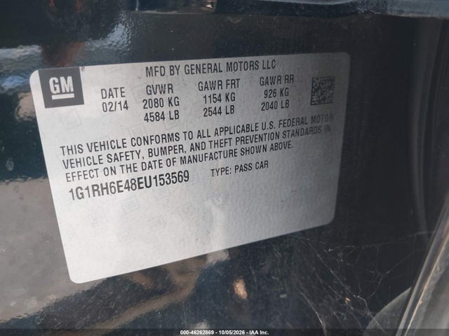 Продаж на аукціоні авто 2014 Chevrolet Volt, vin: 1G1RH6E48EU153569, номер лоту: 46262869