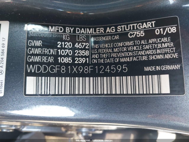 Продажа на аукционе авто 2008 Mercedes-benz C 300 Luxury 4matic/sport 4matic, vin: WDDGF81X98F124595, номер лота: 46263152