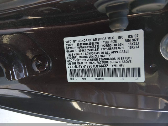 Продаж на аукціоні авто 2007 Honda Element Sc, vin: 5J6YH17987L014432, номер лоту: 46263197