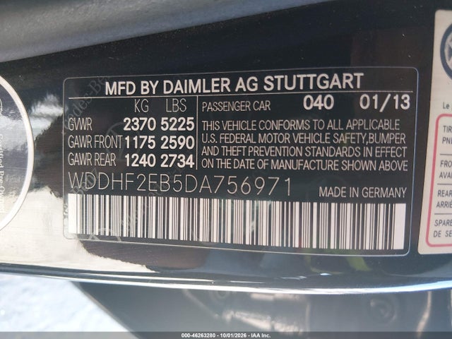 2013 Mercedes-benz E 350 Bluetec მანქანა იყიდება აუქციონზე, vin: WDDHF2EB5DA756971, აუქციონის ნომერი: 46263280