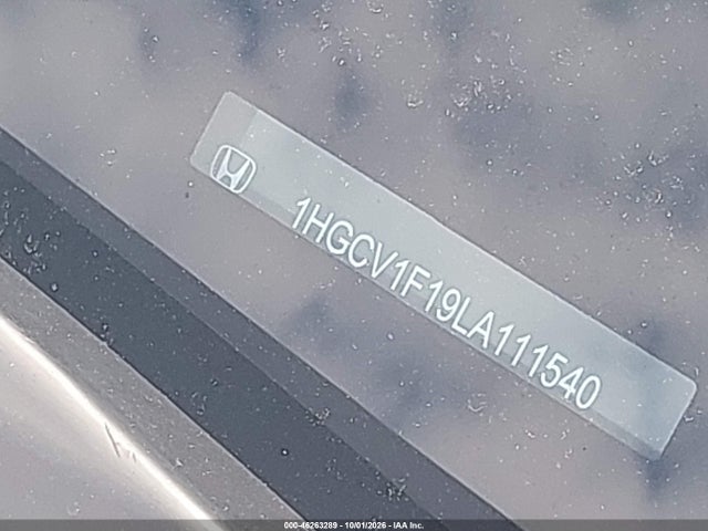 46263289 :رقم المزاد ، 1HGCV1F19LA111540 vin ، 2020 Honda Accord Lx مزاد بيع