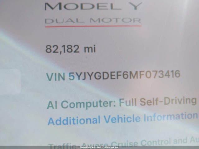 5YJYGDEF6MF073416 Tesla Model Y Performance Dual Motor All-wheel Drive