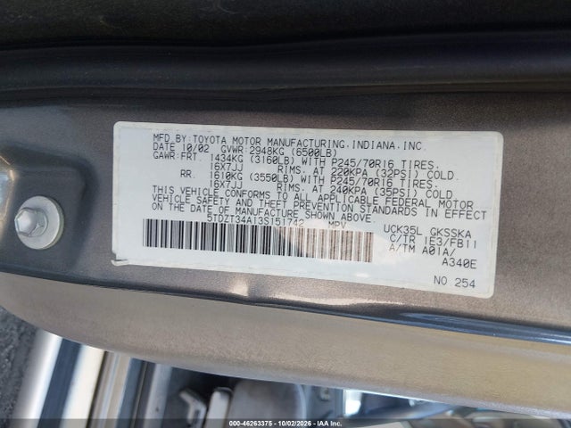 Продаж на аукціоні авто 2003 Toyota Sequoia Sr5 V8, vin: 5TDZT34A13S151742, номер лоту: 46263375