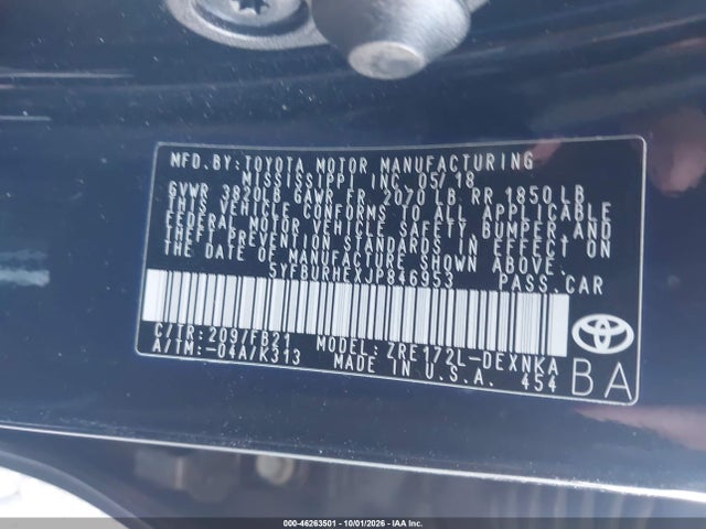5YFBURHEXJP846953 Toyota COROLLA LE