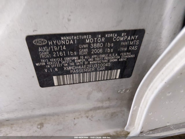 Hyundai ELANTRA SE 2015 KMHDH4AE2FU310045 Image 9