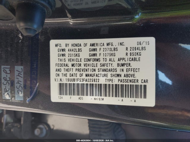 Acura TLX TECH 2015 19UUB1F53FA025922 Image 9
