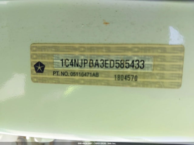 2014 Jeep Patriot Sport მანქანა იყიდება აუქციონზე, vin: 1C4NJPBA3ED585433, აუქციონის ნომერი: 46263991