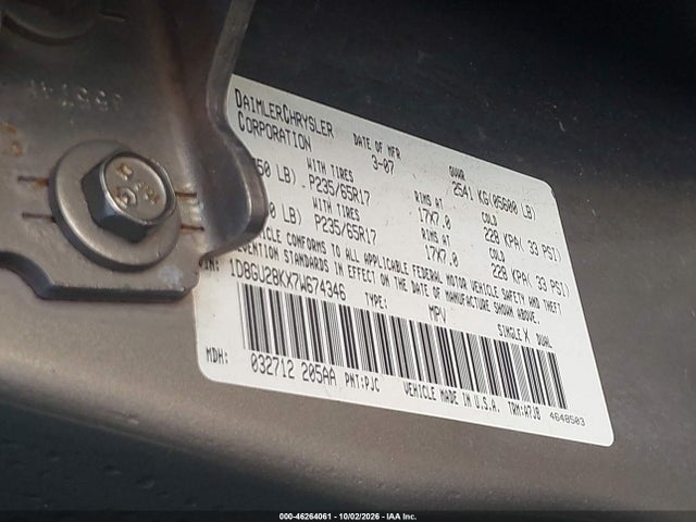 Aukcja sprzedaży 2007 Dodge Nitro Sxt, vin: 1D8GU28KX7W674346, numer aukcji: 46264061