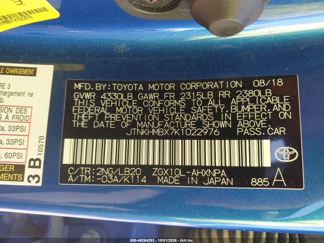 Aukcja sprzedaży 2019 Toyota C-hr Limited, vin: JTNKHMBX7K1022976, numer aukcji: 46264293