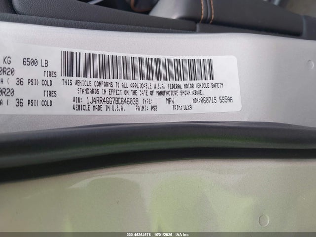 Продажа на аукционе авто 2011 Jeep Grand Cherokee Laredo, vin: 1J4RR4GG7BC646039, номер лота: 46264576