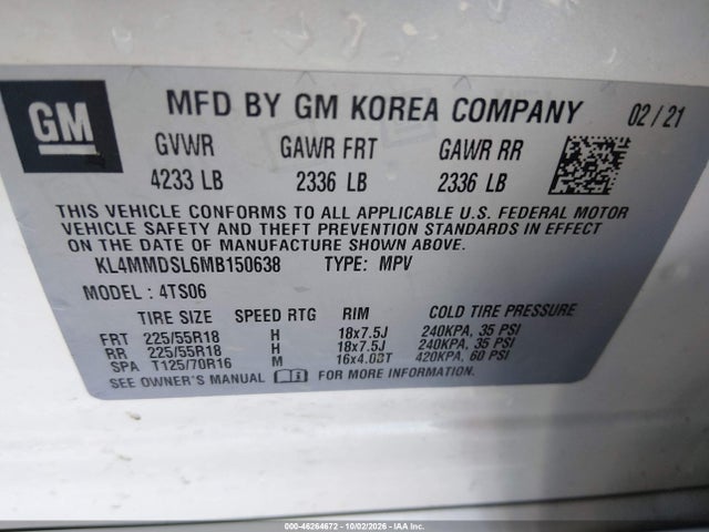Продажа на аукционе авто 2021 Buick Encore Gx Fwd Select, vin: KL4MMDSL6MB150638, номер лота: 46264672