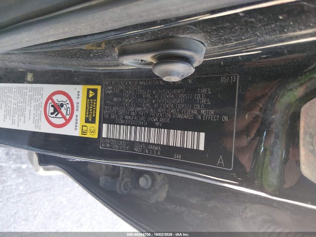46264700 :رقم المزاد ، 5TDBK3EH3DS236454 vin ، 2013 Toyota Highlander Se V6 مزاد بيع