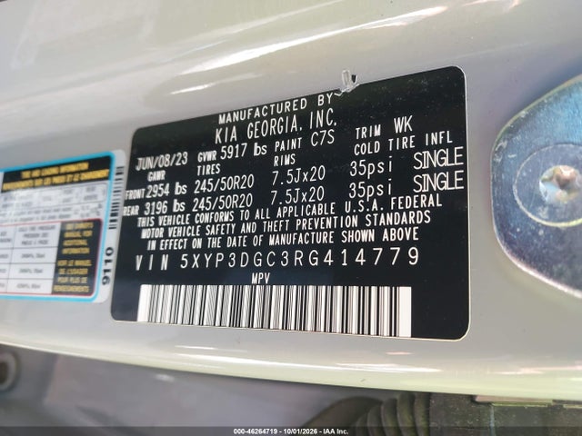 Продаж на аукціоні авто 2024 Kia Telluride Ex X-line, vin: 5XYP3DGC3RG414779, номер лоту: 46264719
