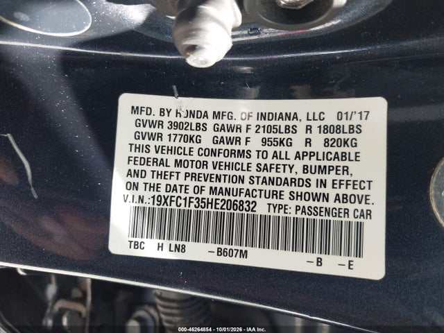 19XFC1F35HE206832 Honda Civic Ex-t