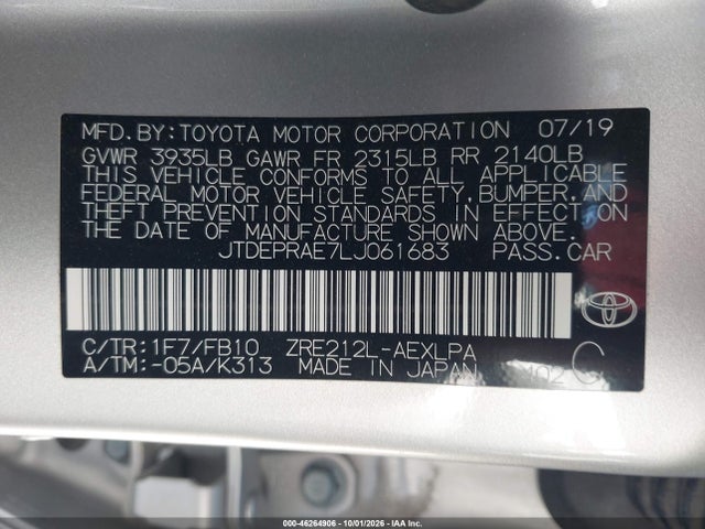 Toyota COROLLA LE 2020 JTDEPRAE7LJ061683 Image 9