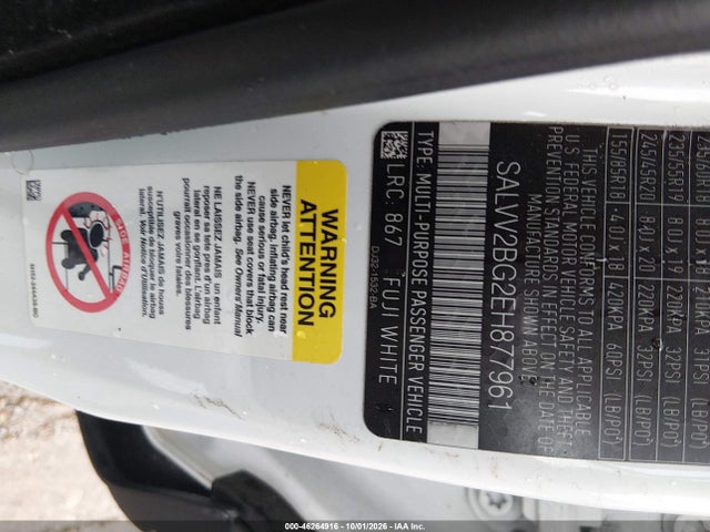 Aukcja sprzedaży 2014 Land Rover Range Rover Evoque Prestige, vin: SALVV2BG2EH877961, numer aukcji: 46264916