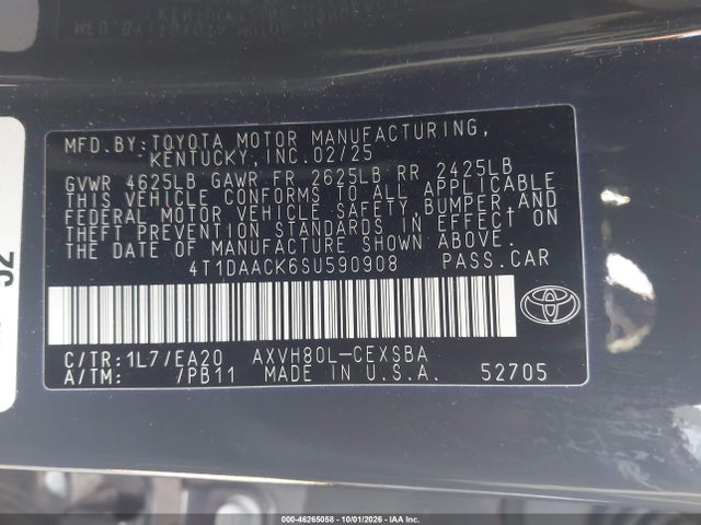 Toyota CAMRY SE 2025 4T1DAACK6SU590908 Image 9