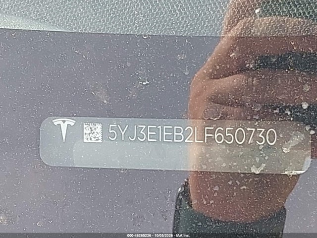 5YJ3E1EB2LF650730 Tesla Model 3 Long Range Dual Motor All-wheel Drive