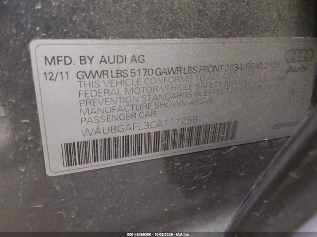 Aukcja sprzedaży 2012 Audi S4 3.0 Premium Plus, vin: WAUBGAFL3CA111259, numer aukcji: 46265380
