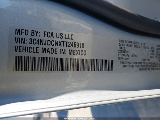 Продаж на аукціоні авто 2026 Jeep Compass Limited, vin: 3C4NJDCNXTT246918, номер лоту: 46265388
